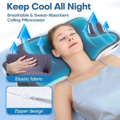 【Black Friday】Dual-Sided Ergonomic Contour Pillow with Cooling Cover, Zoned Support Design, Wide Arm-Support Wings, Suitable for Side, Stomach and Back Sleepers #GLOBAL PICKS